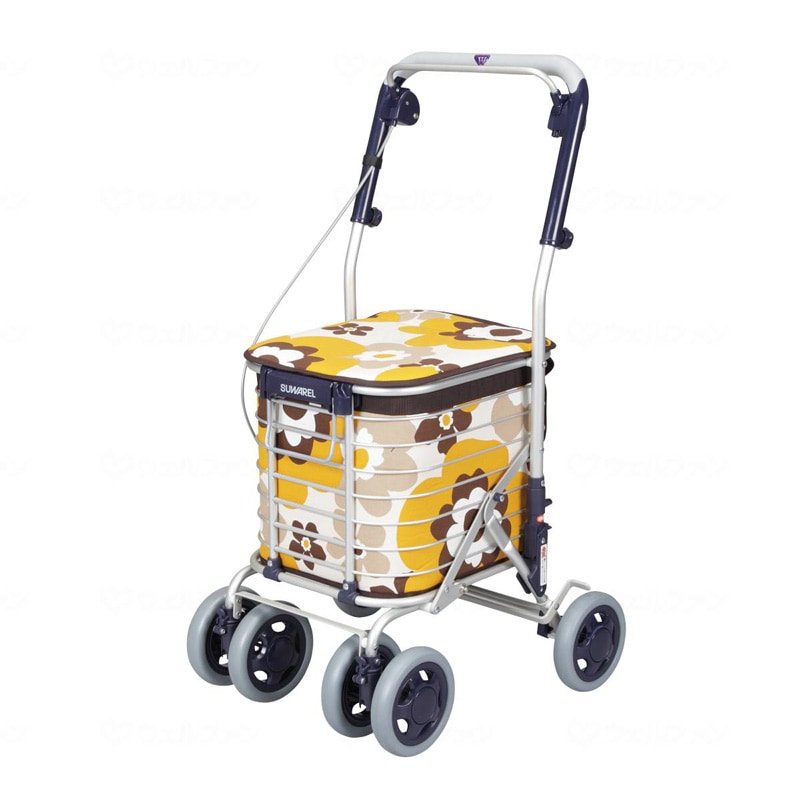 Wire Cart Swirl Yellow Floral