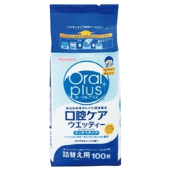 Oral Plus Oral Care Wet Wipes Refill 100 sheets/case/100 sheets refill
