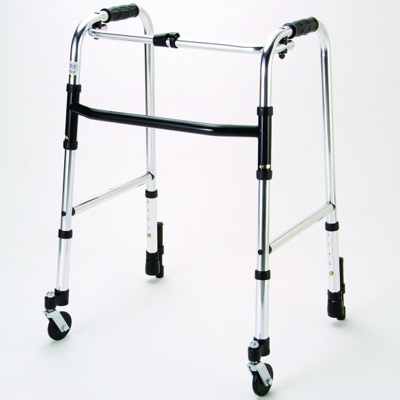 [Indoor Use Only] Aluminum Walker (Fixed Type) with Front Swivel Casters