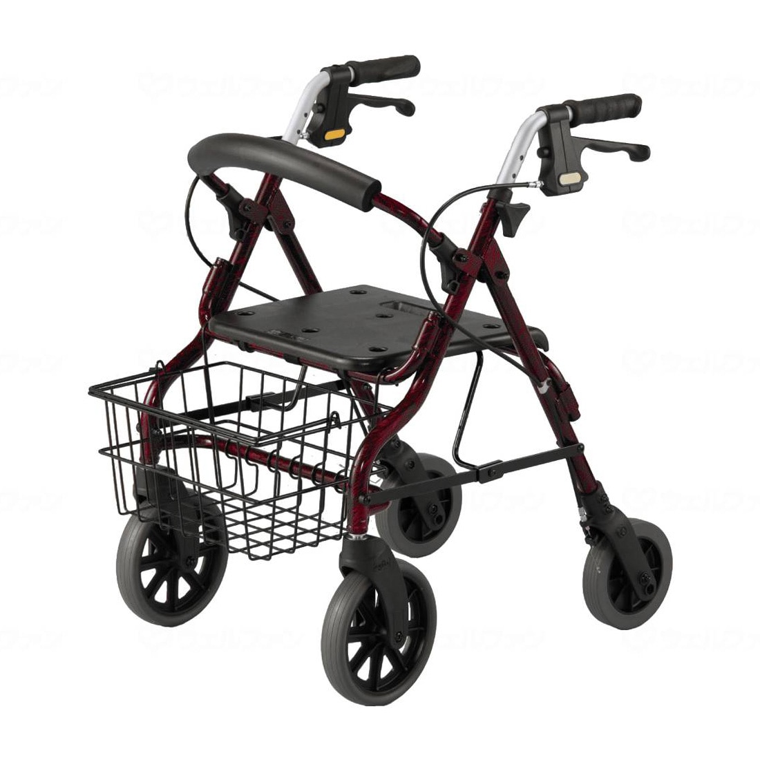 Safety Arm Rollator Marble Red
