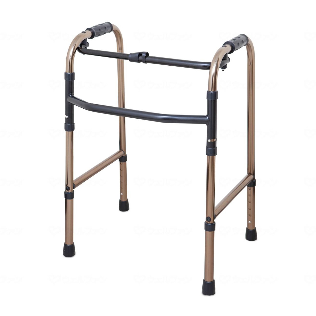 [Special Shipping] [Indoor Use Only] Folding Walker (Standard Type) Front Wheel Casters Bronze